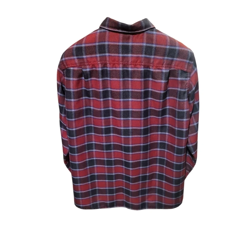 The North Face Mens Lightweight Plaid Flannel Button Shirt Red Size Large